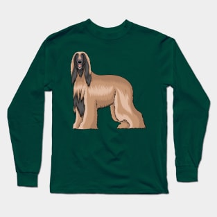 Afghan hound dog cartoon illustration Long Sleeve T-Shirt